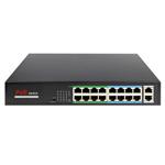 PoE switch - 16 PoE poorten + 2 Uplink - 160W - Speed 10/100Mbps - poe1816