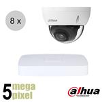 Dahua 5MP IP camerasysteem - 30m nachtzicht - 8 dome camera's | ips85d1