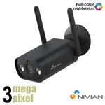 Nivian 3MP full color wifi camera - SD-kaart slot - microfoon & speaker - witte LEDs - IPC-02B-L