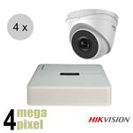 Hikvision 4MP IP camerasysteem - 4 camera's - HiWatch - PoE - hik007