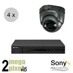 Full HD CVI camerasysteem - Sony sensor - Hikvision recorder - motorzoom - 4 camera's grijs - cvs489