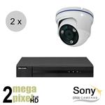 Full HD CVI camerasysteem - Sony sensor - Hikvision recorder - motorzoom - 2 camera's wit - cvs267