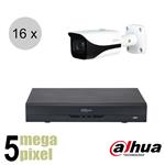 Dahua 5 megapixel CVI camerasysteem - 40m starlight nachtzicht - 16 camera's - cvs1650