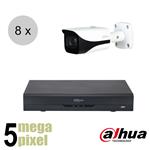 Dahua 5 megapixel CVI camerasysteem - 40m nachtzicht - starlight - 8 camera's - cvs878