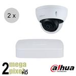 Dahua Full HD IP cameraset - WizSense - 2 dome camera's - starlight - audio - 2.8mm - 30m - ips22dd1
