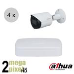 Dahua Full HD IP cameraset - WizSense - 4 bullet camera's - starlight - audio - 2.8mm - 30m - ips42d