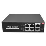 PoE switch 4 poorten + 2 Uplink - 65W - tot 100Mbps - SW0604POE-65-E