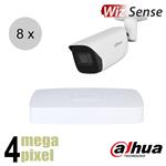 Dahua 4MP IP cameraset - WizSense - 8 bullet camera's - starlight - audio - 2.8mm - 50m - ips84db1