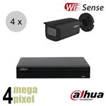 Dahua 4MP IP cameraset - WizSense - 4 bullet camera's - starlight - motorzoom - 60m - ips44dbm2