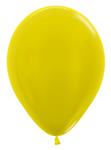 Ballonnen Metallic Yellow 30cm 50st
