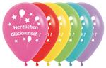 Ballonnen Herzlichen Gluckwunsch Mix 30cm 12st
