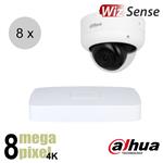 Dahua 4K IP cameraset - WizSense - 8 dome camera's - starlight - audio - 2.8mm - 30m - ips88dd1