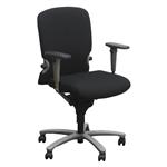 7783 Bureaustoel Zwart Nieuwe Stof Lichtgrijs Voetkruis