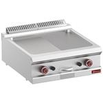 Braadplaat op gas 1/2 geribd, 1/2 vlak, module 1/1  -top- | Diamond | G7/PM7T-N