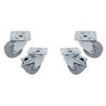 Kit van 4 &quot;verzinkte&quot; zwenkwielen voor tafels, 2 met rem | Diamond | RTG4-P9