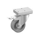 Roestvrij stalen wielen met rem ø 100 mm (2 stuks) | Diamond | A7/KRT-2F