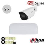 Dahua 4K IP cameraset - WizSense - 2 bullet camera's - starlight - audio - 2.8mm - 30m - ips28db1