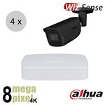 Dahua 4K IP cameraset - WizSense - 4 bullet camera's - starlight - audio - 2.8mm - 30m - ips48db2