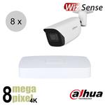 Dahua 4K IP cameraset - WizSense - 8 bullet camera's - starlight - audio - 2.8mm - 30m - ips88db1