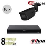 Dahua 4K IP cameraset - WizSense - 16 bullet camera's - starlight - audio - 2.8mm - 30m - ips168db2