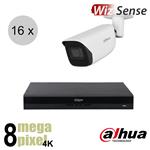 Dahua 4K IP cameraset - WizSense - 16 bullet camera's - starlight - audio - 2.8mm - 30m - ips168db1