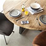 Mangohouten eettafel met metalen poot | Twee afmetingen