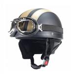 Vintage zwart - goud leren pothelm