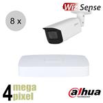 Dahua 4MP IP cameraset - WizSense - 8 bullet camera's - motorzoom - starlight - 60m - ips84dbm1