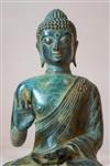 sculptuur, NO RESERVE PRICE - Bronze sculpture of Buddha Vitarka Mudra - Patinated - 27 cm - Brons