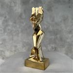 sculptuur, NO RESERVE PRICE - Sculpture Cubist Lady - Bronze - 21 cm - Brons