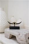 sculptuur, No Reserve price - Bronze Manta Ray Sculpture with Polished Accents on Base - 16 cm - Bro