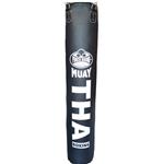 Punch Round™ Bokszak Vinyl 180x35 gevuld incl Ketting Zwart Wit