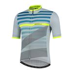 Stripe fietsshirt Km Grijs/fluor/groen