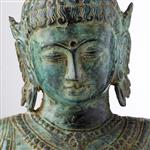 sculptuur, NO RESERVE PRICE - Antiqued Thai Buddha on Stand - 27 cm - Brons
