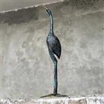 sculptuur, NO RESERVE PRICE - Patinated Crane Bird Sculpture - 35 cm - Brons