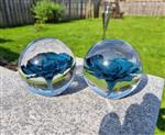 Presse-papier - 2 Glass Spheres with Flower - Glas