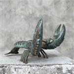 sculptuur, NO RESERVE PRICE - Bronze Patinated Lobster Sculpture - 11 cm - Brons
