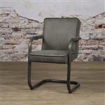 Industriële eetkamerstoel Volano met armleuning | Antraciet