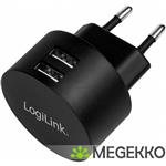 LogiLink PA0218 USB wall charger 2 aansluitingen