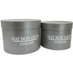 Actie Bloemendoos Set van 2 Bloemendozen rond  Hat box Gift England grijs Flowerbox Cadeaudoos voor 
