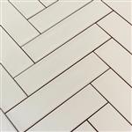 Langwerpige handvorm visgraat tegels 7,5 x 30 cm mat beige-35m²