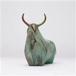 sculptuur, Stunning Abstract Buffalo sculpture - 20.5 cm - Brons