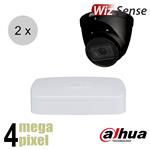 Dahua 4MP IP cameraset - WizSense - 2 turret dome camera's - motorzoom - starlight - 40m - ips24dtm2