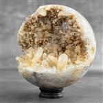 GEEN RESERVEPRIJS - Prachtige stenen bol van geel kristal op aangepaste standaard Kwarts- 1600 g