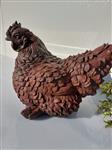 Beeld, large statue of a Breton Chicken (France) - 20 cm - cast stone
