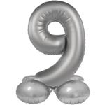 9 Jaar Cijfer Ballon Zilver 72cm