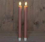 Actie LEDkaarsen Anna's Collection LED kaars 3D Flame Candle Antique Pink D 2,5 H 23 cm /2 stuks Led