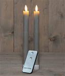 LEDkaarsen Anna's Collection LED kaars 3D Flame Candle Rustiek Taupe met afstandsbediening D 2,5 H 2