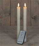 LEDkaarsen Anna's Collection LED kaars 3D Flame Candle Rustiek Ivory Old White met afstandsbediening