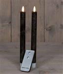 LEDkaarsen Anna's Collection LED kaars 3D Flame Candle Rustiek Zwart met afstandsbediening D 2,5 H 2